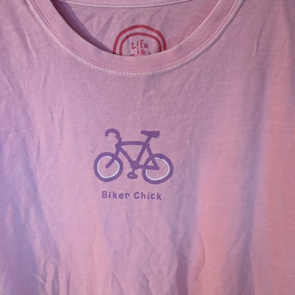 Life Is Good Women's Pink Long Sleeve T Shirt Bike Bicycle Cycling Size S - Picture 6 of 7